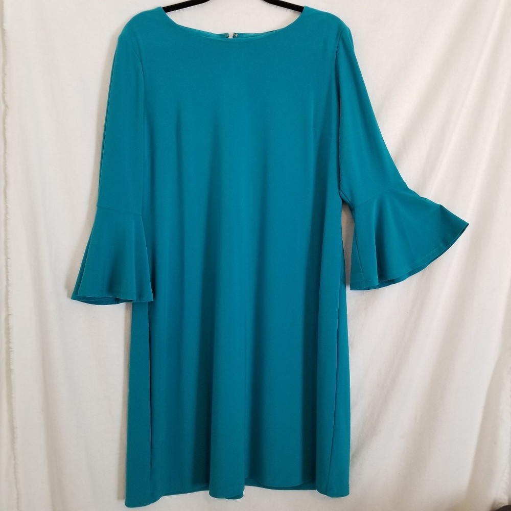 Tommy Hilfiger 3/4 Bell Sleeve Green Dress sz16
